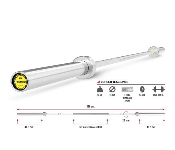 Barra Hard Chromed Premier 220 cm.
