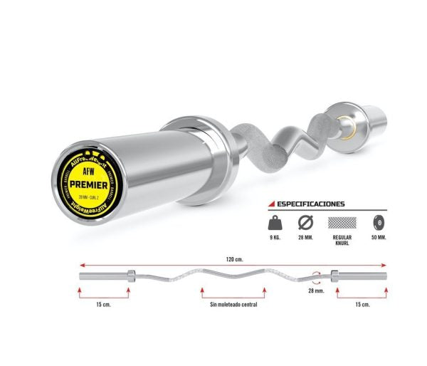 Barra Premier Chromed Curl Z 120 cm.