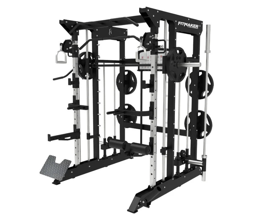 MS-04 MÁQUINA SMITH + DOBLE POLEA A DISCOS FITMAKER